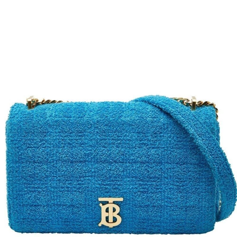 Burberry TB Logo Lola Chain Shoulder Bag Pile Blue